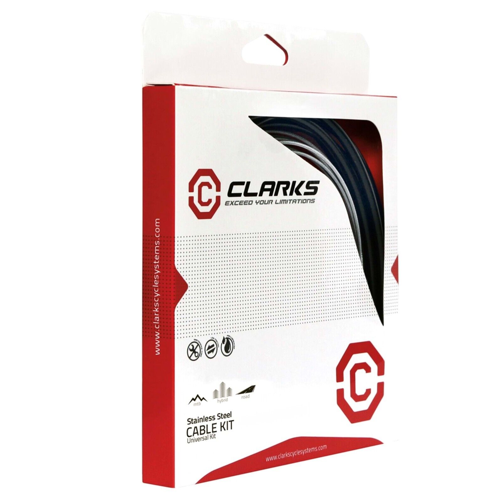 Clarks Universale S/S Bicicletta Cavo Del Cambio Kit Con SP4 Nero Esterno Cassa