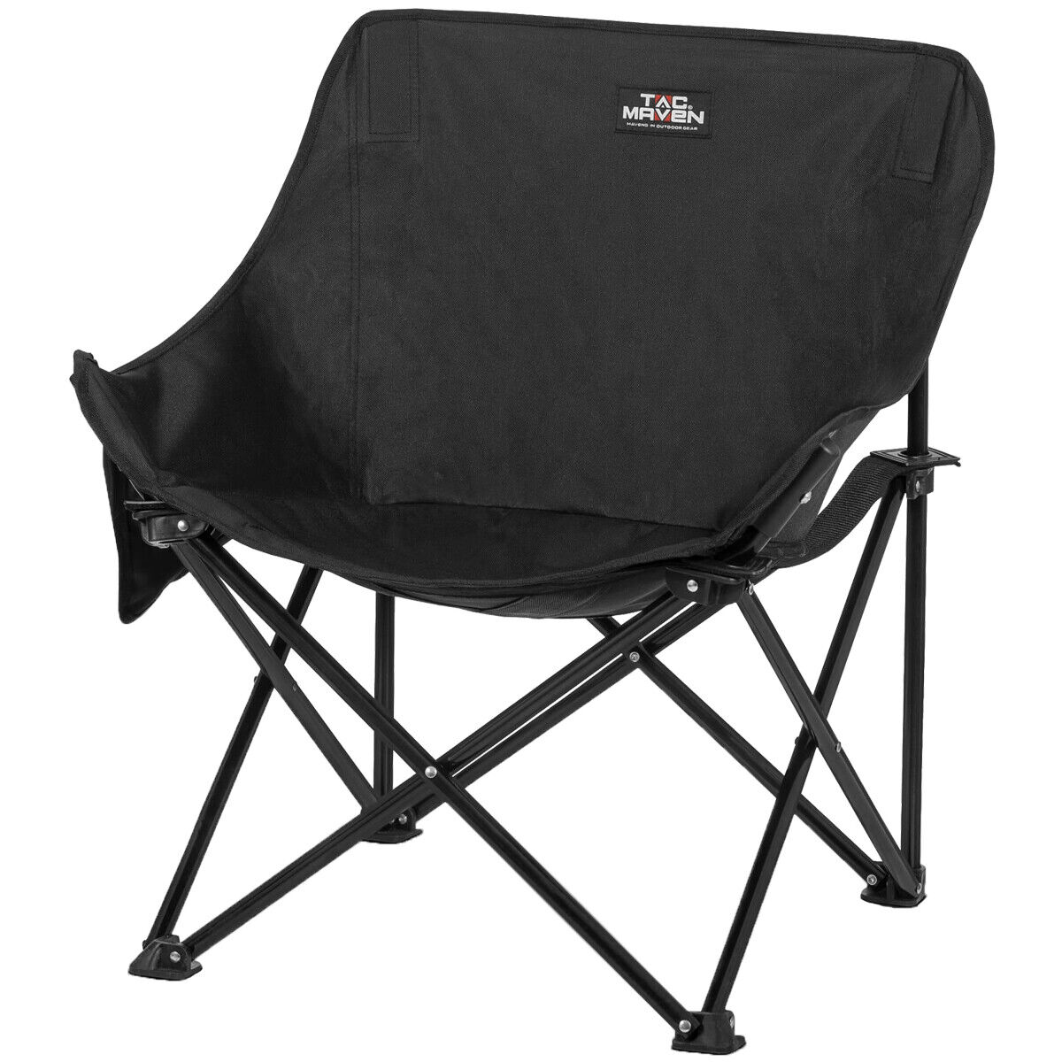 TAC MAVEN Sedia Camp Pieghevole Campeggio Picnic Pesca Caccia Nero