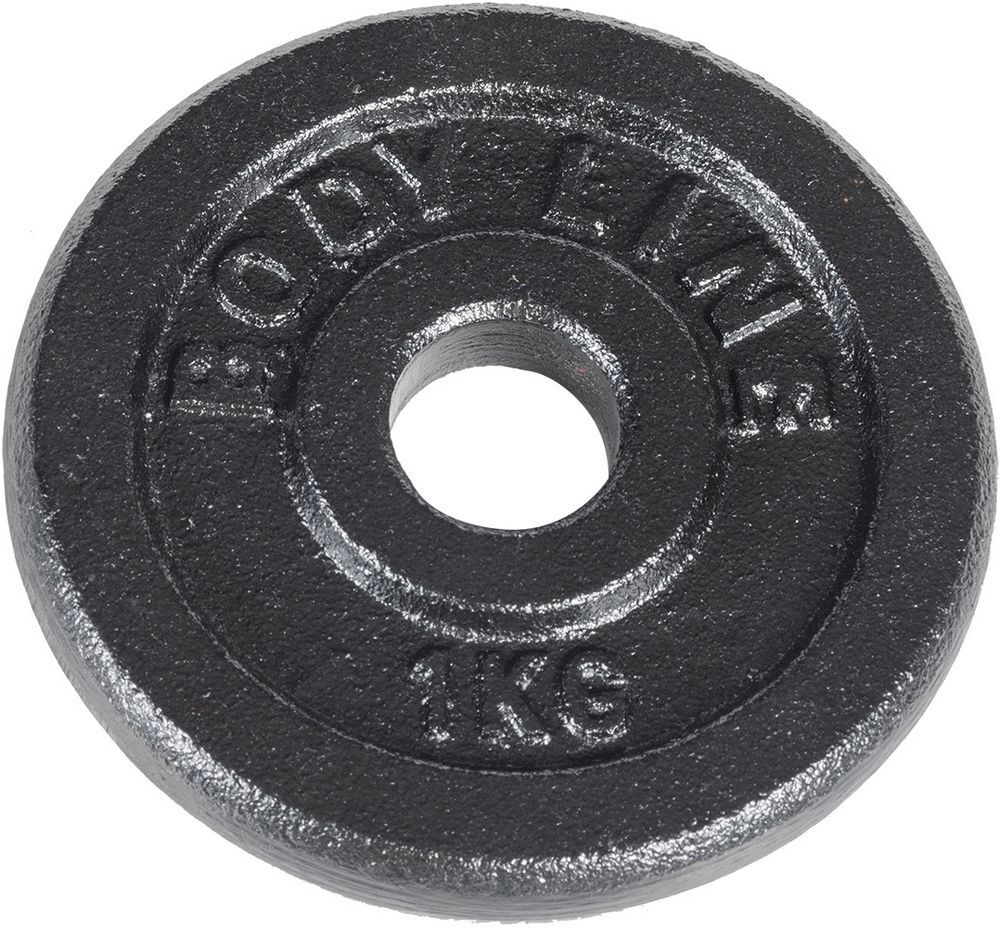 Disco in ghisa peso 1 kg e diametro 25 mm - allenamento con bilanciere - ginnast