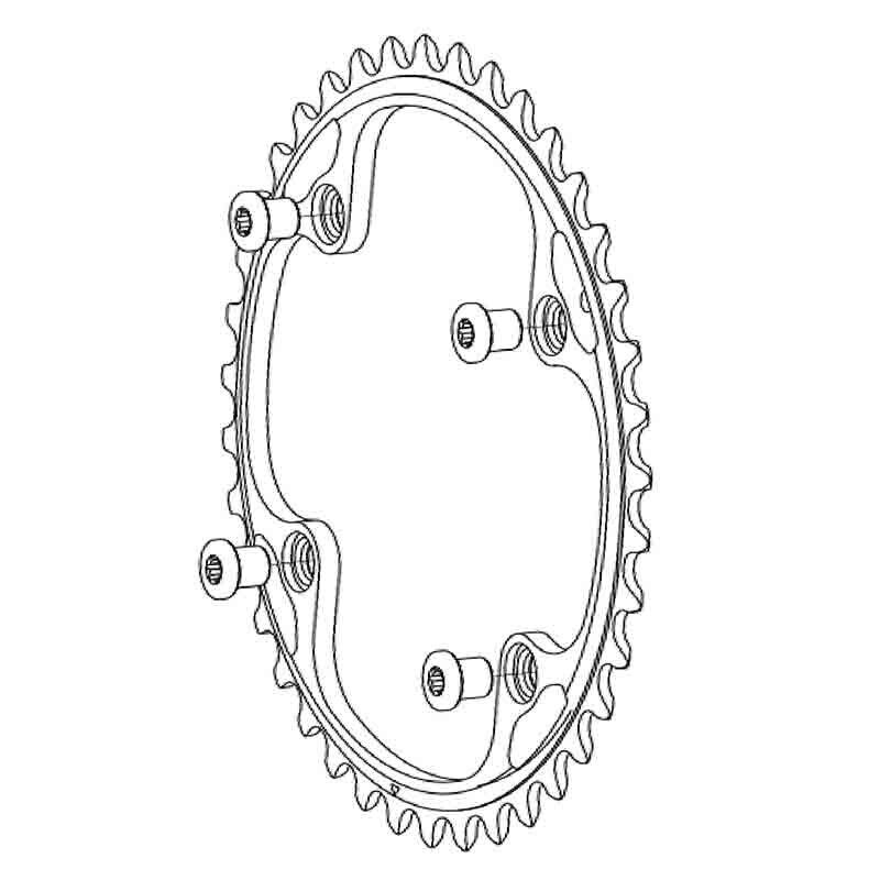 corona 39d + viti record/super record 12v CP555 CAMPAGNOLO guarnitura