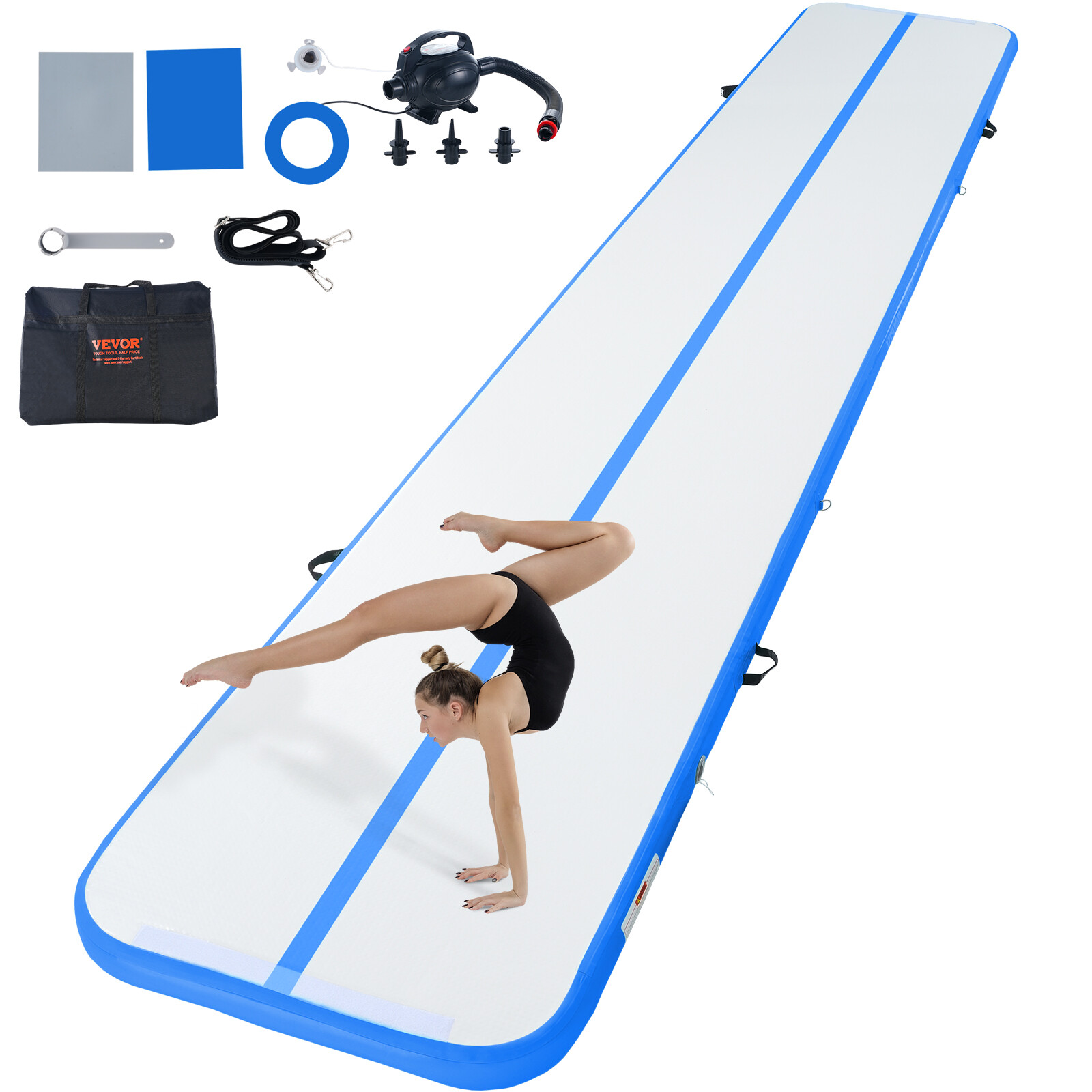 VEVOR 20FT Air Track Tappetino da Ginnastica Gonfiabile per Allenamento Pompa