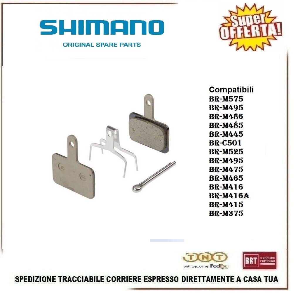 Shimano Pastiglie Per Freni Disco Resina B05S B03S B01S M575-495-525 Originali