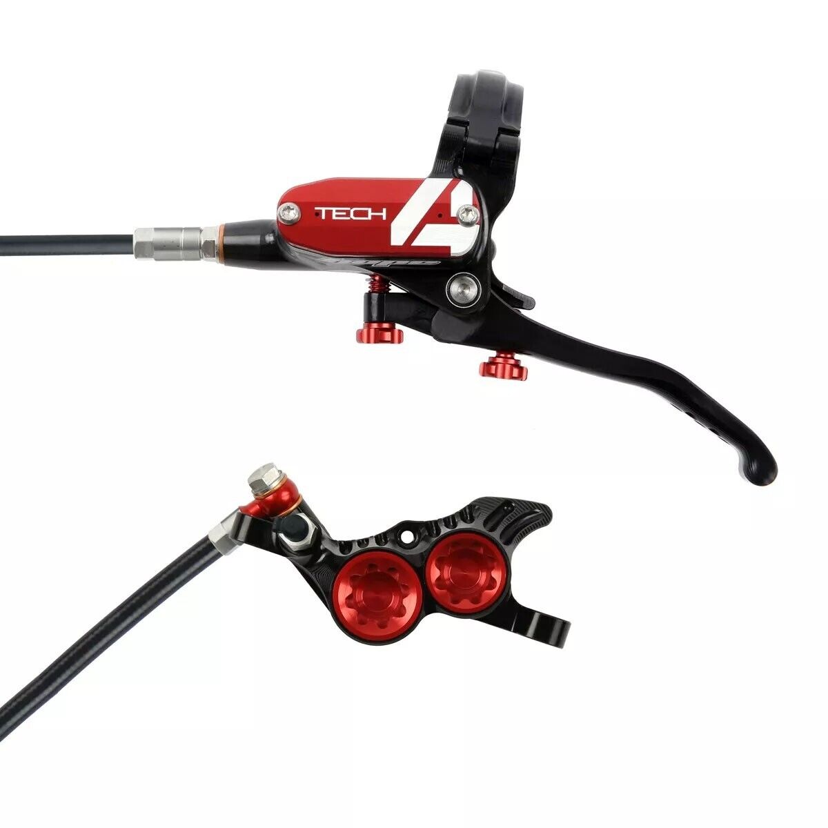 Hope Tech 4 V4 MTB Mountain Bike Idraulico Disco Freno Posteriore E Leva - Rosso
