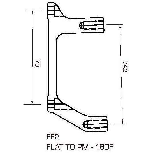 TRP Adattatore FF2, Flat Mount su PM 160 Frontale