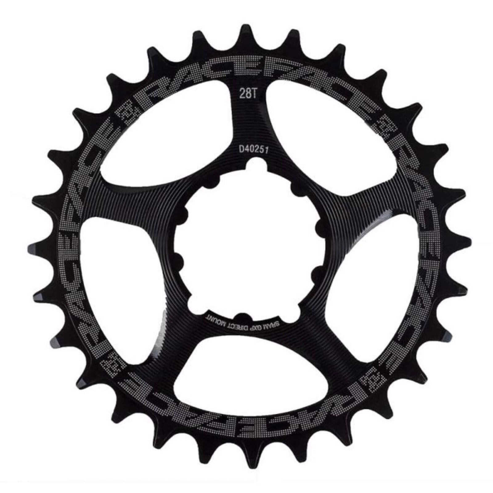 Race Face, Plateau Direct Mount-28t-noir-SRAM uniquement Unisex Adulto, Nero, On