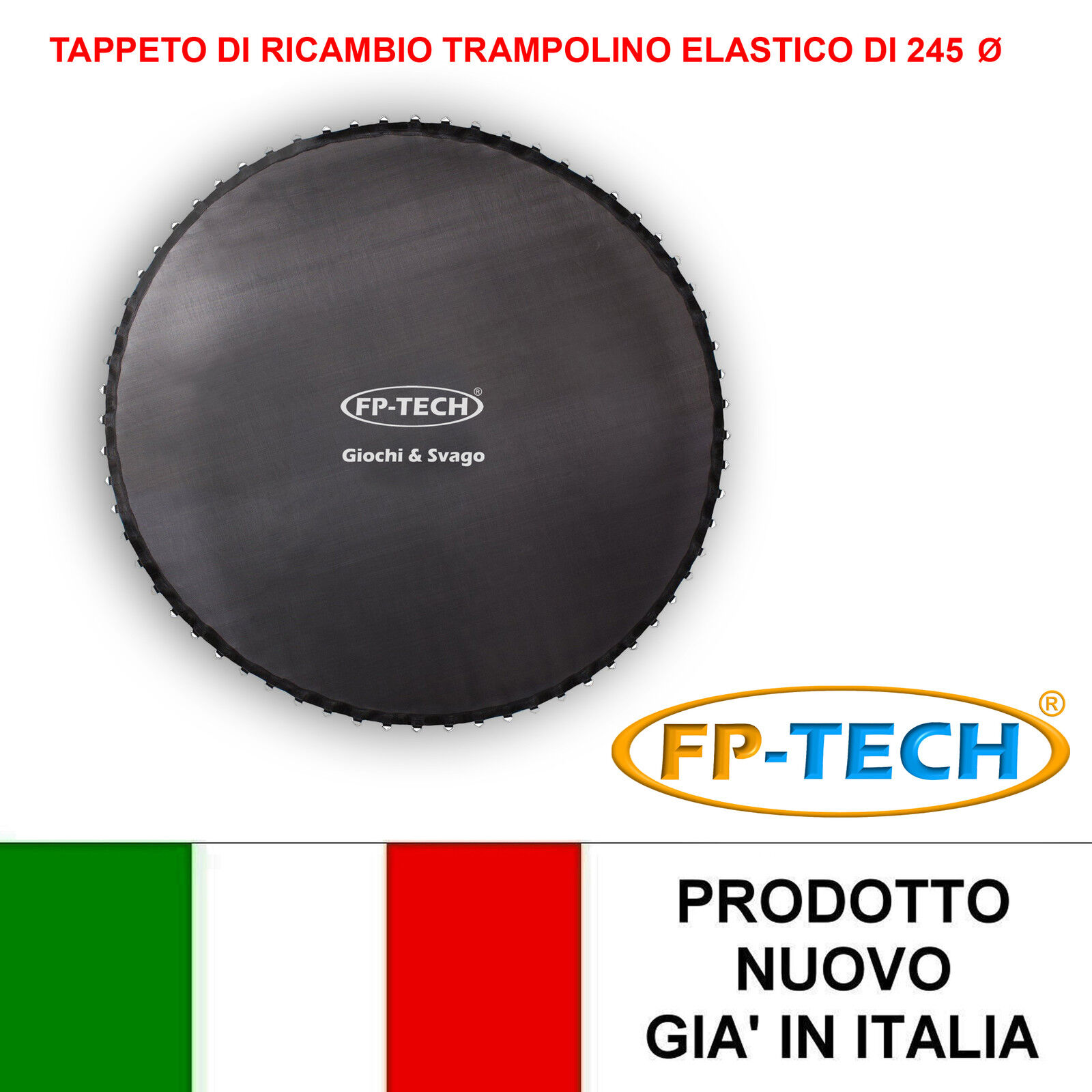 TAPPETO DI RICAMBIO TRAMPOLINO ELASTICO DA GIARDINO 245 CM DI DIAMETRO