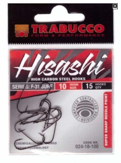 AMI DA PESCA F-31 SURF SIZE 10 ABERDEEN HISASHI TRABUCCO HOOKS HIGH CARBON STEEL