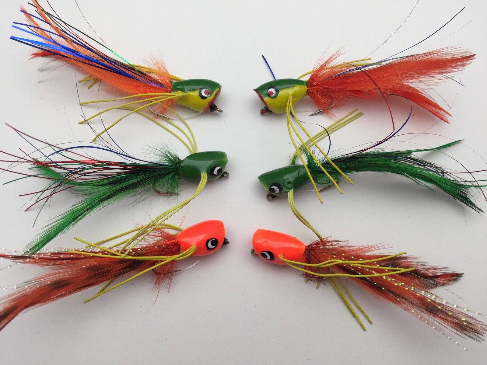 Mosca Pesca " Jazzy Simili a Bottoni " Selezione, Set Di 6 Mosche Misura 4 #320B