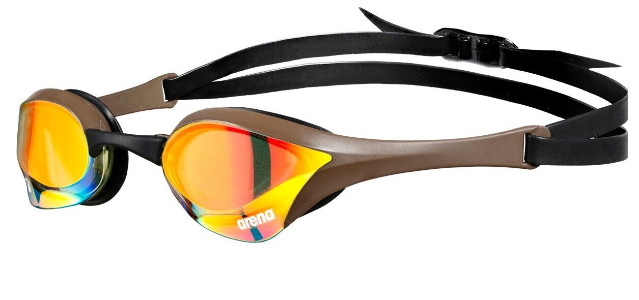 Arena Occhialini Nuoto Cobra Ultra Swipe Mirror Yellow Copper Choco  002507 360