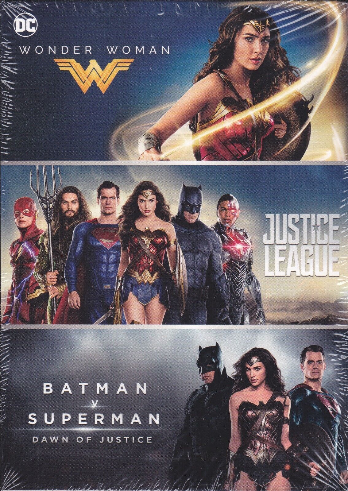 3 Dvd Box Set DC COLLECTION 3 FILM WONDER WOMAN JUSTICE LEAGUE BATMAN V SUPERMAN