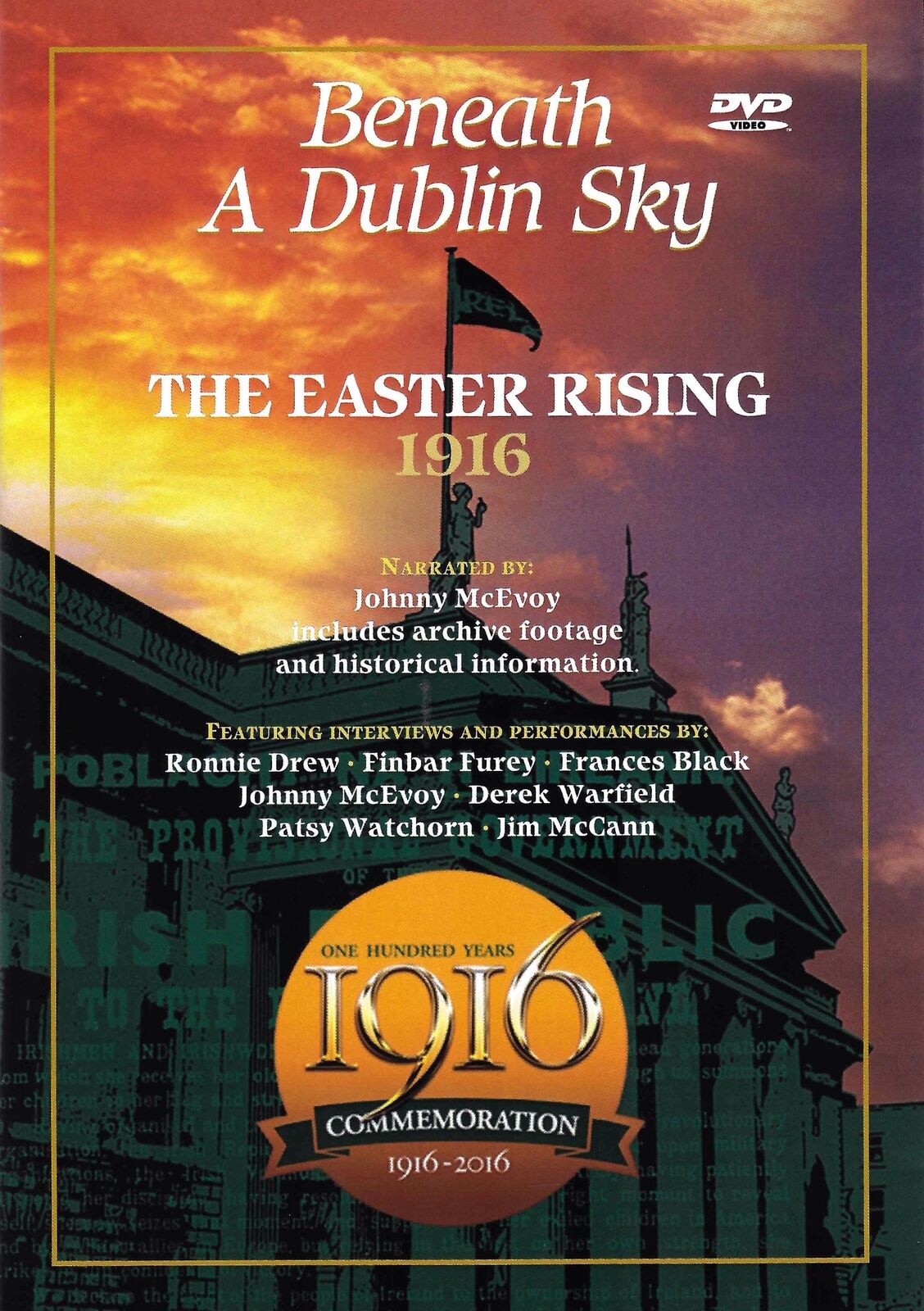 1916 Easter Rising Beneath a d (DVD) Various Johnny McEvoy