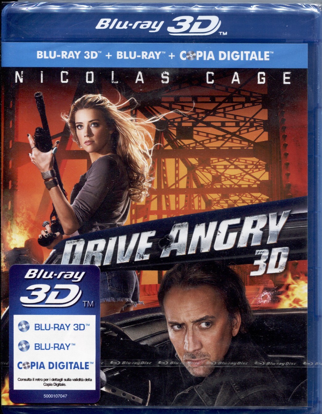 DRIVE ANGRY - BLU-RAY 3D + BLU-RAY,  NUOVO E SIGILLATO, PRIMA STAMPA, OTTIMO!