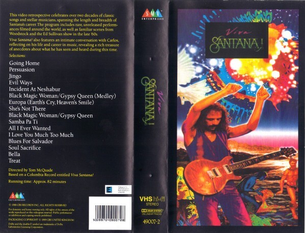 SANTANA - VIVA SANTANA - VHS -PAL,UK, 1988,UNPLAYED,NO SEALED,NON SIGILLATA