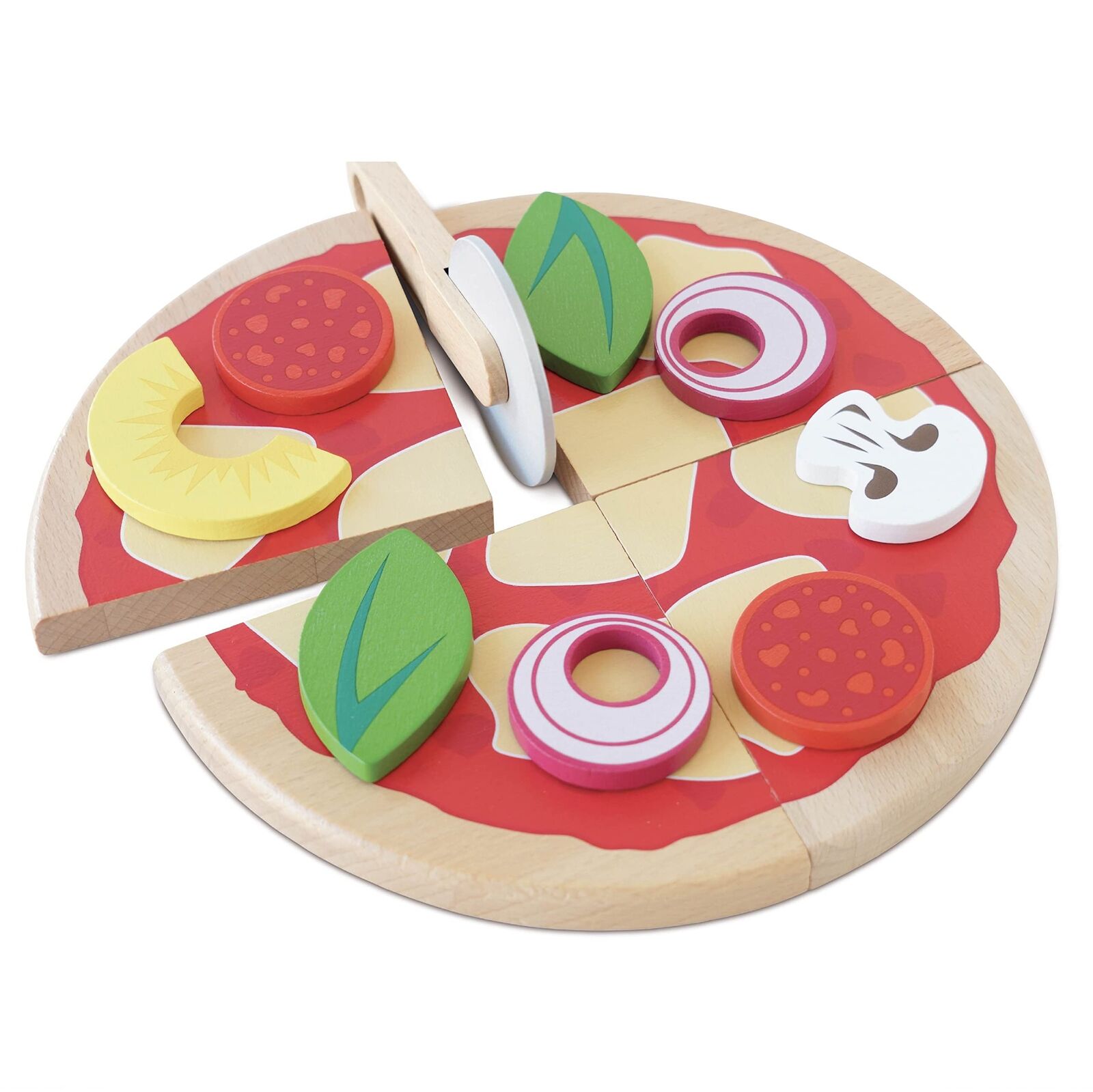 Le Toy Van - TV279 - Gioco educativo pizza giocattolo per bambini dai 2 anni, pi
