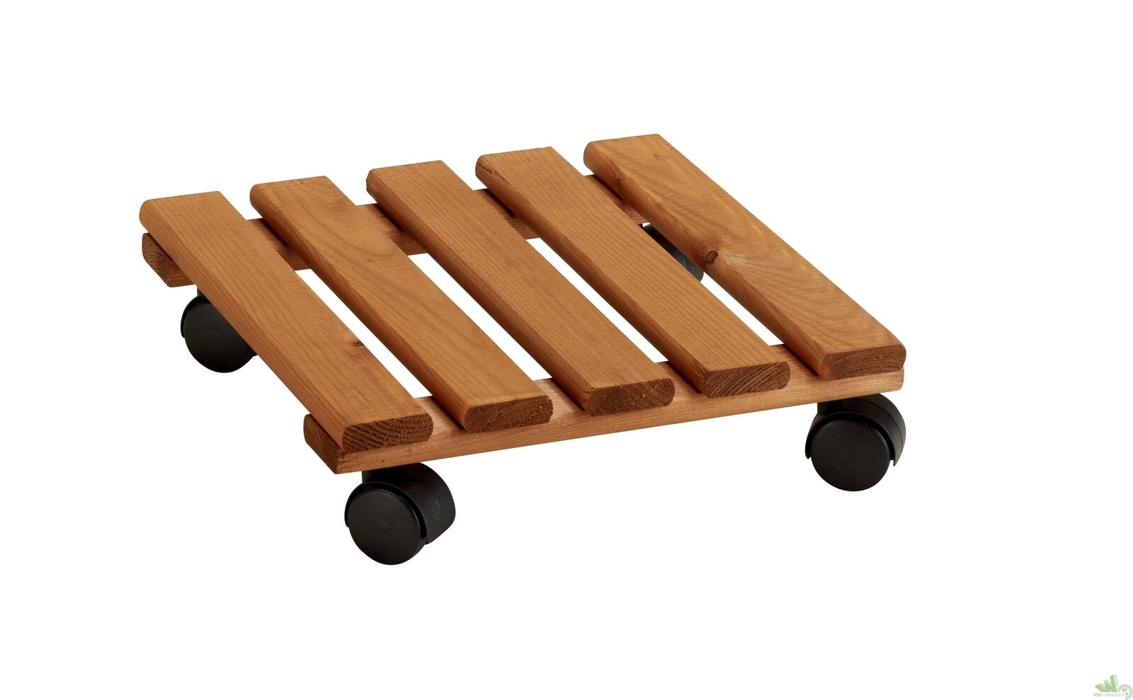 CARRELLO PORTATUTTO SOTTOVASO CON RUOTE LEGNO 30x30 cm COLOR LARICE QUADRATO