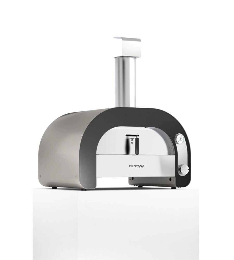 FORNO PIZZA A GAS FONTANA "MAESTRO 60" COLORE ANTRACITE 2 PIZZE