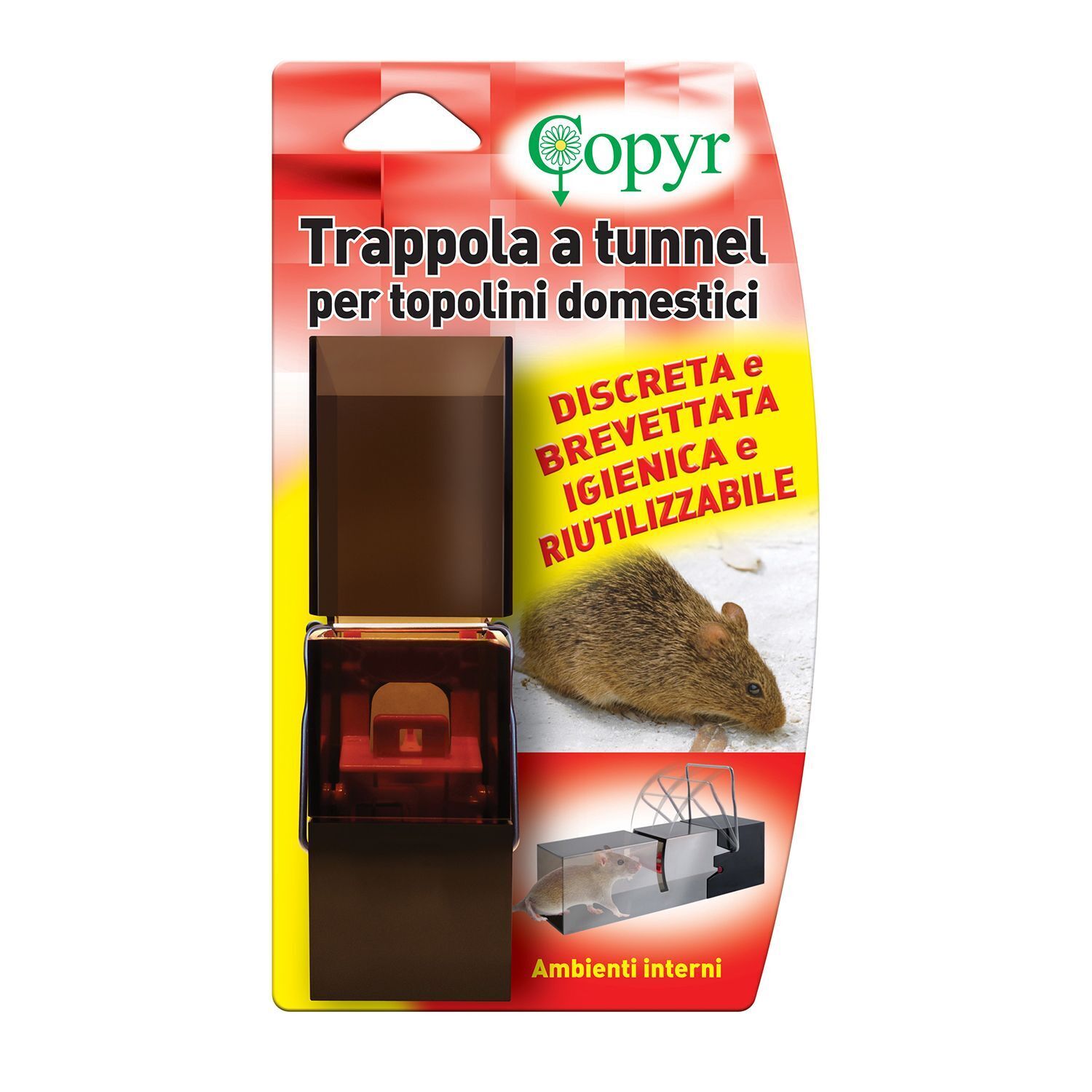 Trappola a Tunnel per Topolini domestici COPYR x ambienti interni,riutilizzabile
