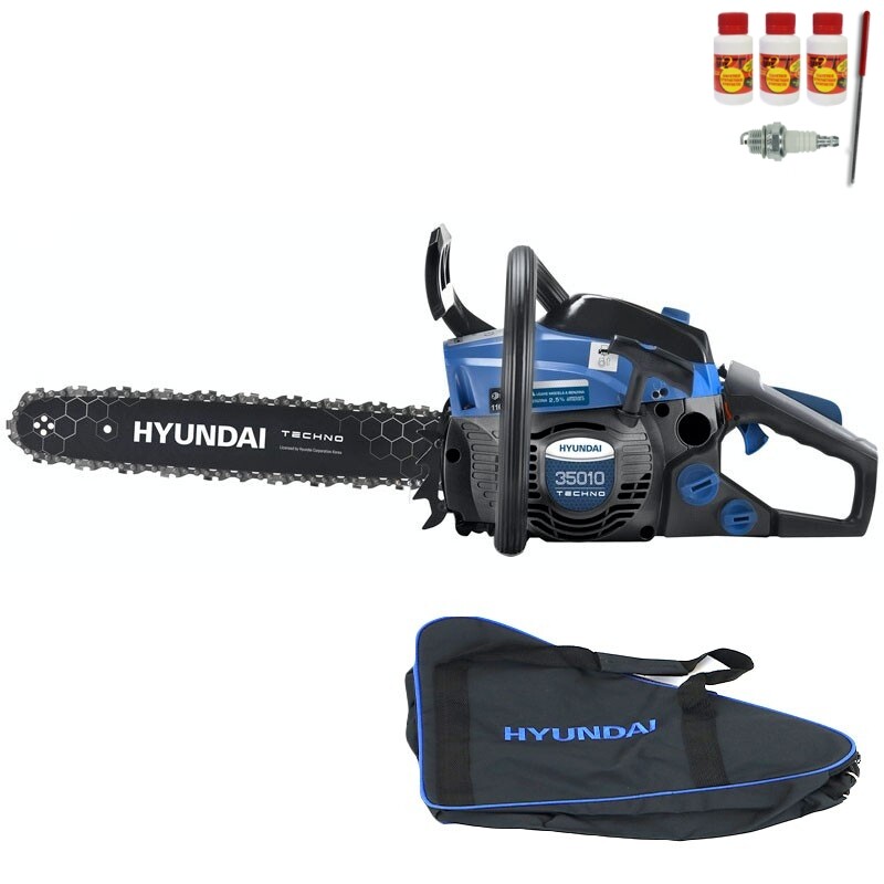Hyundai 35010 - Motosega da Taglio Motore 2 Tempi e Barra da 35 cm