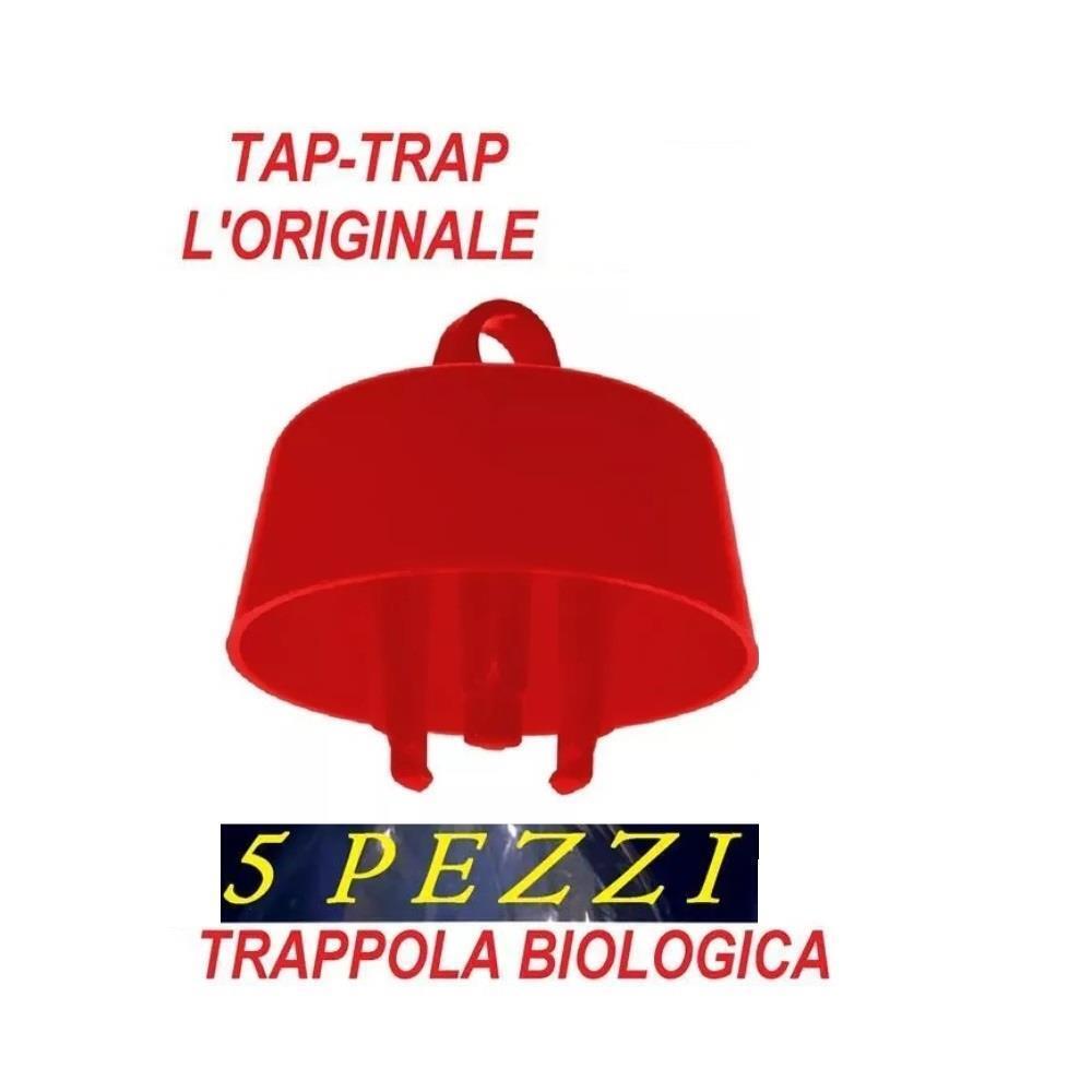 Set 5 tappi trappola biotrappole TAP TRAP ROSSI difesa ecologica dei frutteti