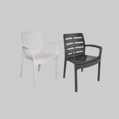 Sedia impilabile con braccioli 'borneo' col. antracite PRO GARDEN
