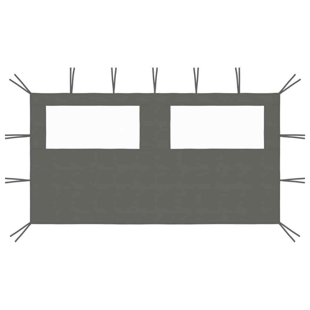 Parete con Finestre per Gazebo 4x2 m Antracite