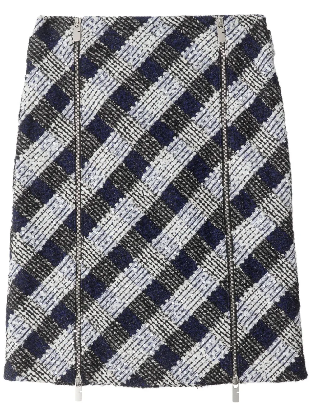Burberry Check tweed skirt - Blu