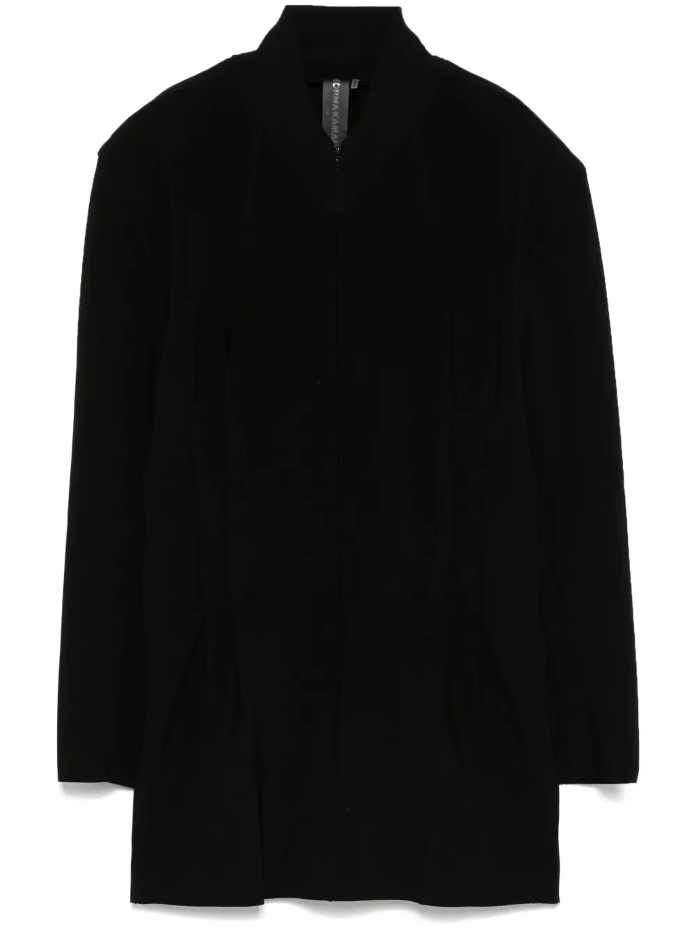 Norma Kamali shoulder-pads zip mini dress - Nero