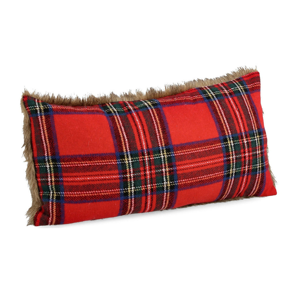 Cuscino natalizio tartan scozzese rosso scots per addobbi formato: 50 x 25 cm