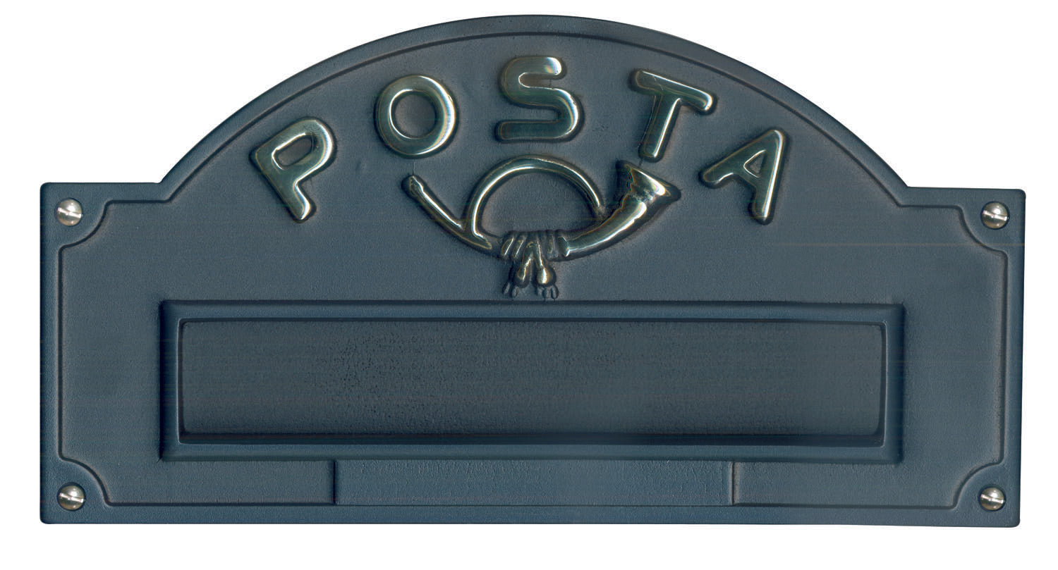 Feritoia placca buca lettere antica effetto ghisa - a3/gh l34xhmin/max 12/18 cm