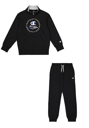 Champion Legacy Graphic Shop B (306844) -Ultra-Light Soft Compact Powerblend Fleece High-Neck Tuta Sportiva, Nero, 5-6 Anni Bambino