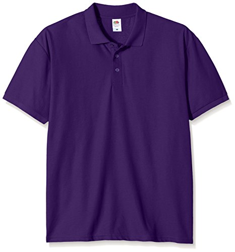 Fruit Of The Loom Raglan Sleeve Polo, Viola, Xl Uomo