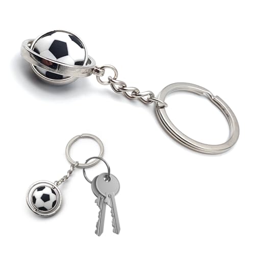 Leddy Living Portachiavi Tascabile Palla Da Calcio, Sport Pallone Soccer Serie A, La Liga, League, Bundesliga, Ligue 1 Con Anello Porta Chiavi, Access
