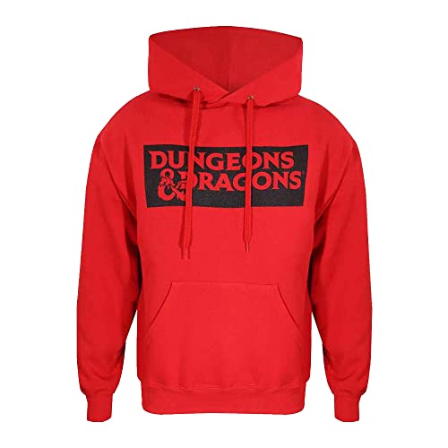 Dungeons And Dragons Felpa Con Cappuccio, Rosso, X-Large Unisex-Adulto