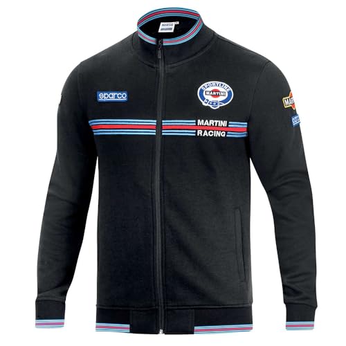 Sparco Martini Racing Polo, Negro, L Regular Unisex-Adulto