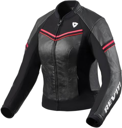 Revit Median Giacca Da Donna In Pelle Per Moto Nero/Pink 38
