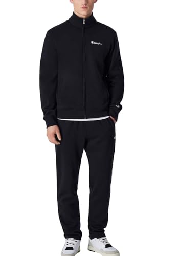 Champion Legacy Script Shop (220362) -Special Polywarpknit Semi-Dull High-Neck Tuta Sportiva, Nero, M Uomo