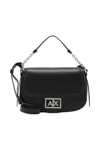 Armani Exchange Borsa A Tracolla Nera Da Donna Con Logo Ax Uni