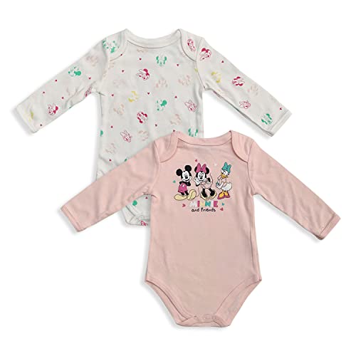 Body Disney Minnie Mouse 2Pz Neonato 100% Caldo Cotone Bimba Maniche Lunghe 5691
