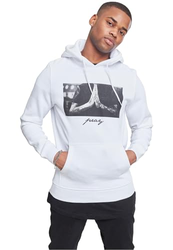 Mister Tee Pray Hoody Mt275, Felpa Con Cappuccio Uomo, Bianco, S