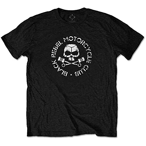 Black Rebel Motorcycle Club Unisex T-Shirt: Piston Skull (Small) - Small - Black - Unisex