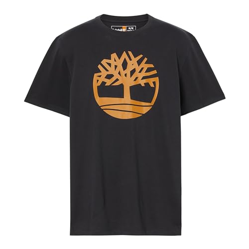 Timberland Tree Logo Short Sleeve Tee Canottiera, Blck/Wheat Boot, M Uomo