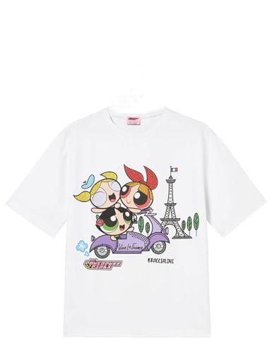 Braccialini T-Shirt Manica Corta Super Power Puff Girl Cotone+Viscosa Gtop03 (S/M)