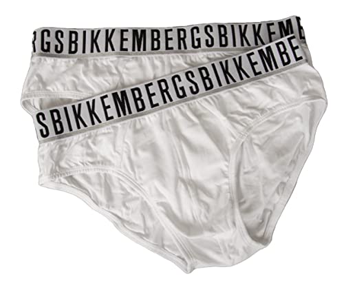 Bikkembergs Slip Uomo Confezione 2 Pezzi Elastico A Vista Cotone Elasticizzato Underwear Articolo Bkk1Usp01Bi Bipack Briefs