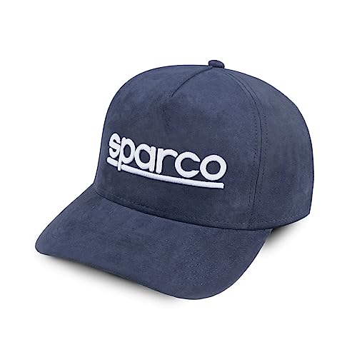 Sparco Cappellino Suede Blu Navy Baseball, Taglia Unica Unisex-Adulto