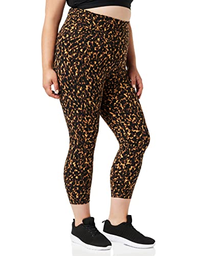 Core 10 Leggings Da Yoga Capri Second Skin A Vita Alta 48 Cm Donna, Marrone Stampa Tartarughe, Xl Plus
