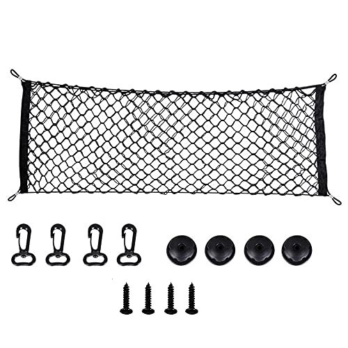 Lenpestia Rete Per Bagagliaio Auto, Rete Elastica Per Bagagliaio, Organizer In Rete, Con 4 Ganci, Per La Maggior Parte Dei Tipi Di Veicoli, 90 Cm X 40