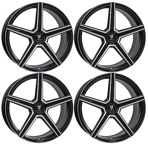 4 Cerchi Mb Design Kv1S 9.0Jx21 Et37 5X108 Nero Opaco Lucido Compatibile Con Land Rover Discovery Sport Evoque Velar