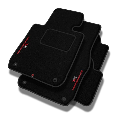 Performance Tappetini Tappetini Auto In Velluto Personalizzati Per Opel Antara 2006-2017 - Standard, Traforato, Rosso-Bianco -Ricamo Cnc Preciso, Pipi