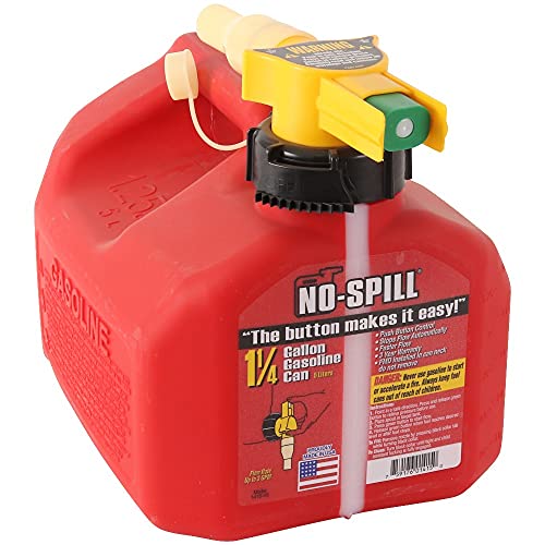 No Spill 1415 1-1/4-Gallon Poly Gas Can (Carb Compliant), Rosso, 7,5 "X 8" X 10"