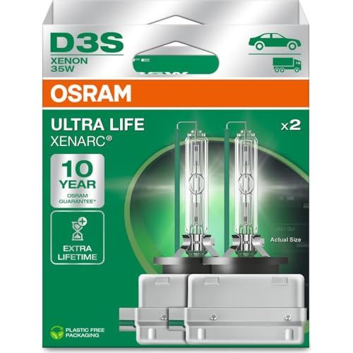 Osram Xenarc Ultra Life, D3S, Xenon Headlight Lamps, Hanging Folding Box (2 Lamps)